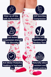 Breast Cancer Awareness Bamboo Compression Socks