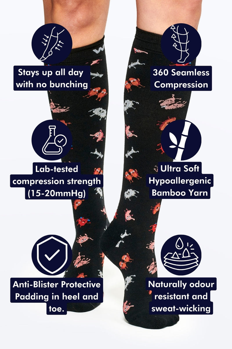 Goofy Organs Moisture-Wicking Compression Socks | Dr. Woof Apparel