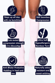 Baby Pink Bamboo Compression Socks