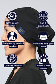 Perfect Match Sweat-Wicking Scrub Cap — Black