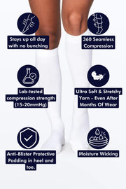 White Compression Socks