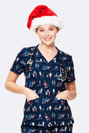 Christmas Chaos - Women's Scrub Top