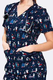 Christmas Chaos - Women's Scrub Top