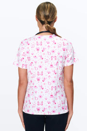 Breast Cancer Awareness Women's 3-Pocket Scrub Top