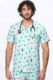 Ho Ho Hospital Men's 3-Pocket Scrub Top