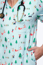 Ho Ho Hospital Men's 3-Pocket Scrub Top